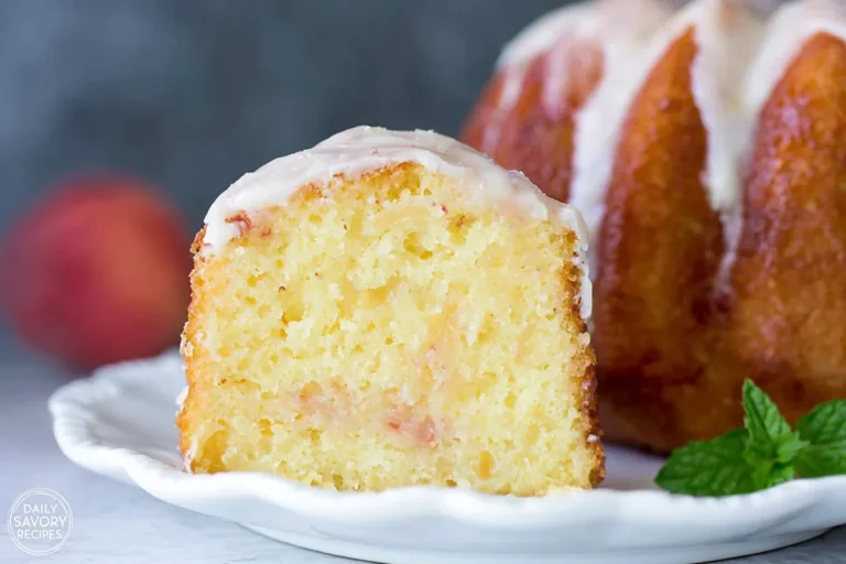 Chef Taha Ayad's Recipe Fresh Peach Pound Cake with Cream Cheese Glaze