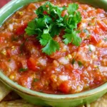 Chef Taha Ayad's Recipe Fresh Peach Tomato Salsa with cilantro and tortilla chips