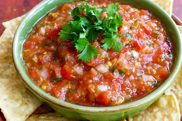 Chef Taha Ayad's Recipe Fresh Peach Tomato Salsa with cilantro and tortilla chips