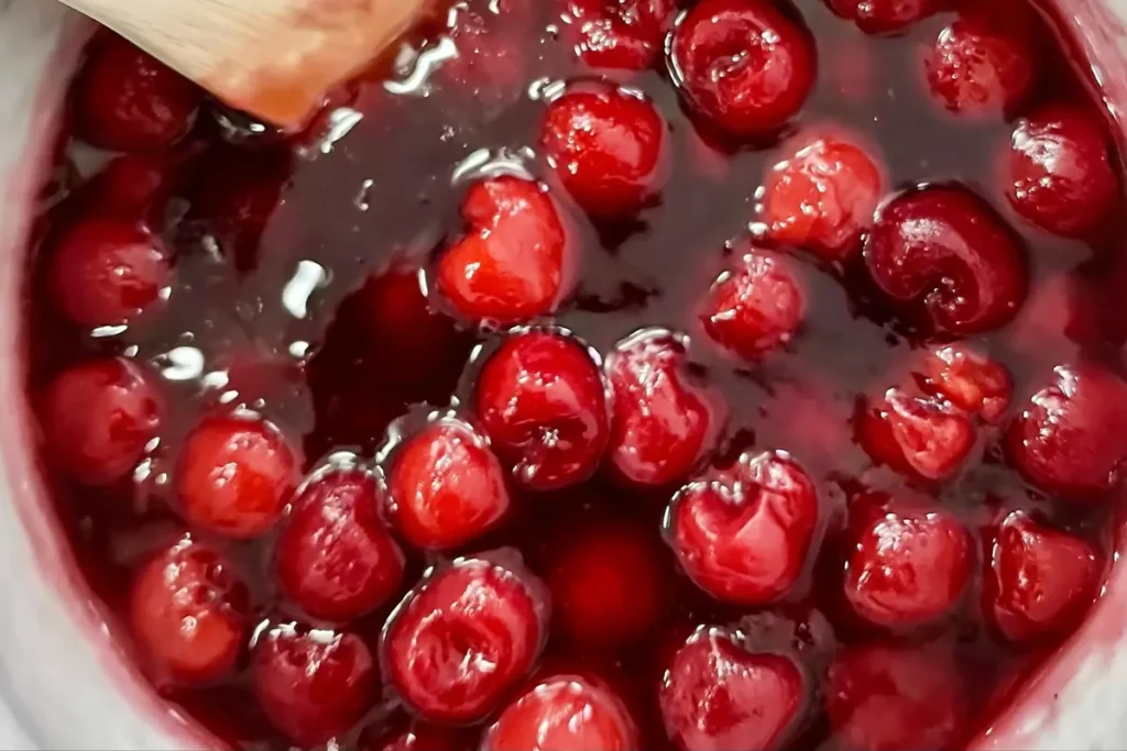 Frozen Cherry Pie Filling That Actually Tastes Like Cherries 5 Frozen Cherry Pie Filling used in a simple cherry dessert with golden topping