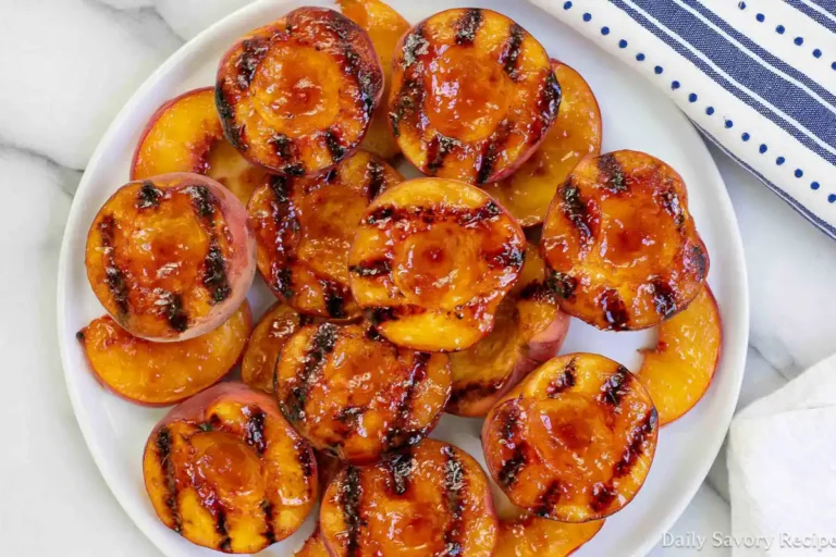 Chef Taha Ayad's Recipe Grilled Peaches with Cinnamon Butter and Ice Cream