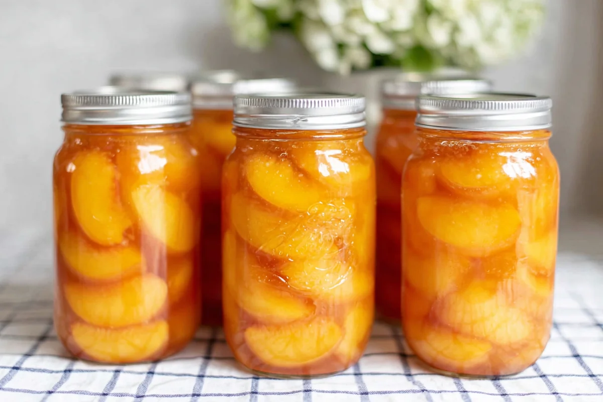 Chef Taha Ayad's Recipe Honey Syrup Canned Peaches in Glass Jars