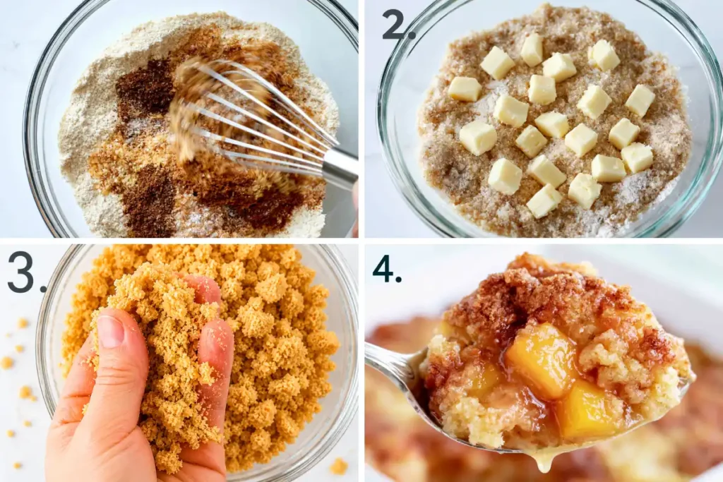 How to make Crumble Topping with flour sugar butter and golden crumb texture