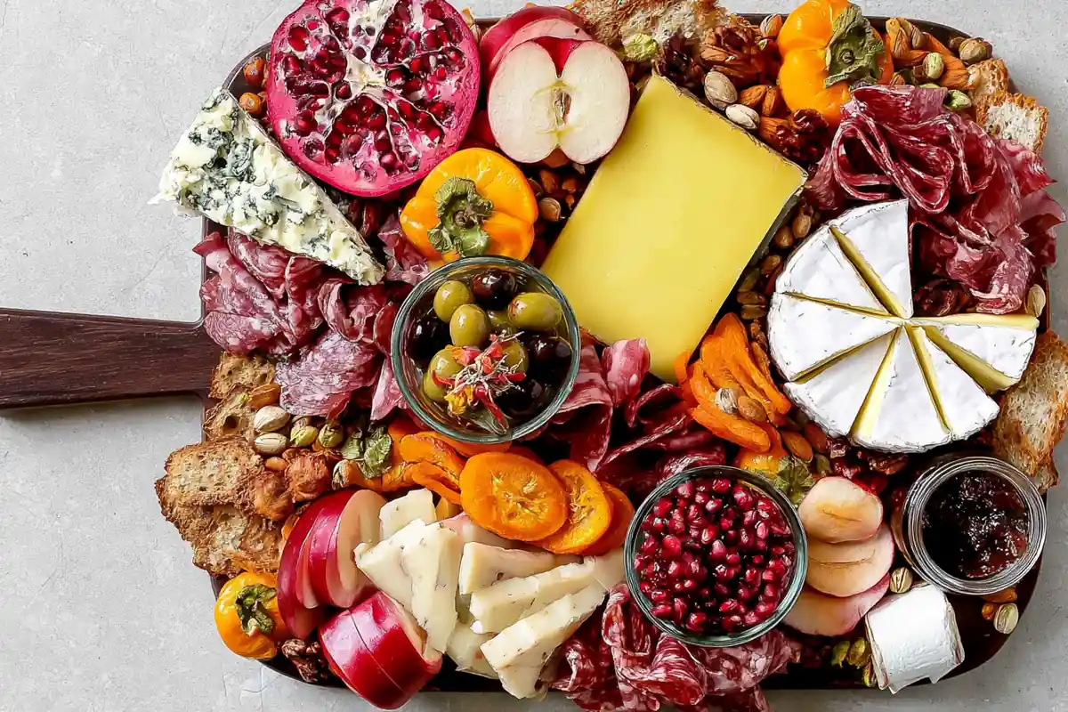Chef Taha Ayad's Recipe Meat and Cheese Board with Gouda Camembert Prosciutto and Fall Fruit