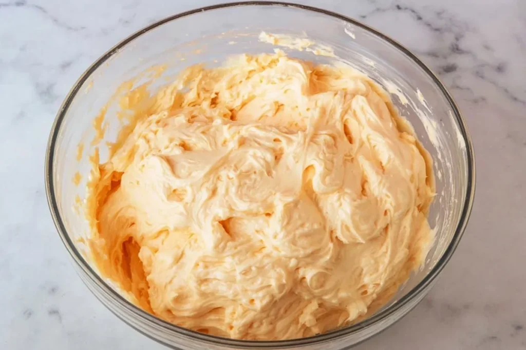 Orange Creamsicle Cheesecake (No-Bake Summer Favorite) 9 Orange Creamsicle Cheesecake orange jello filling folded with whipped cream