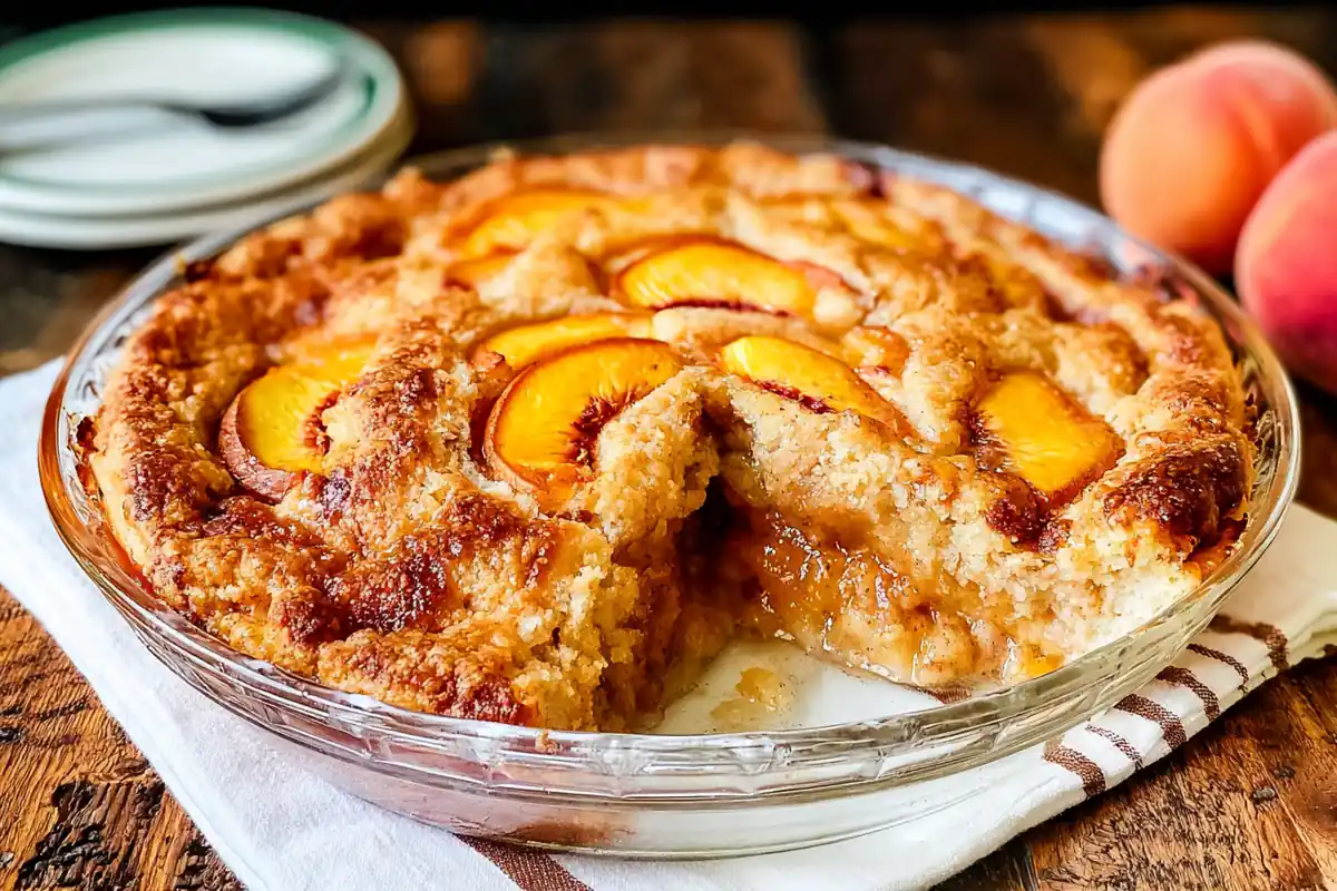 Chef Taha Ayad's Recipe Peach Coffee Cake with Cinnamon Streusel and Juicy Peaches