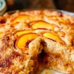 Peach Coffee Cake recipe with cinnamon streusel and juicy peaches