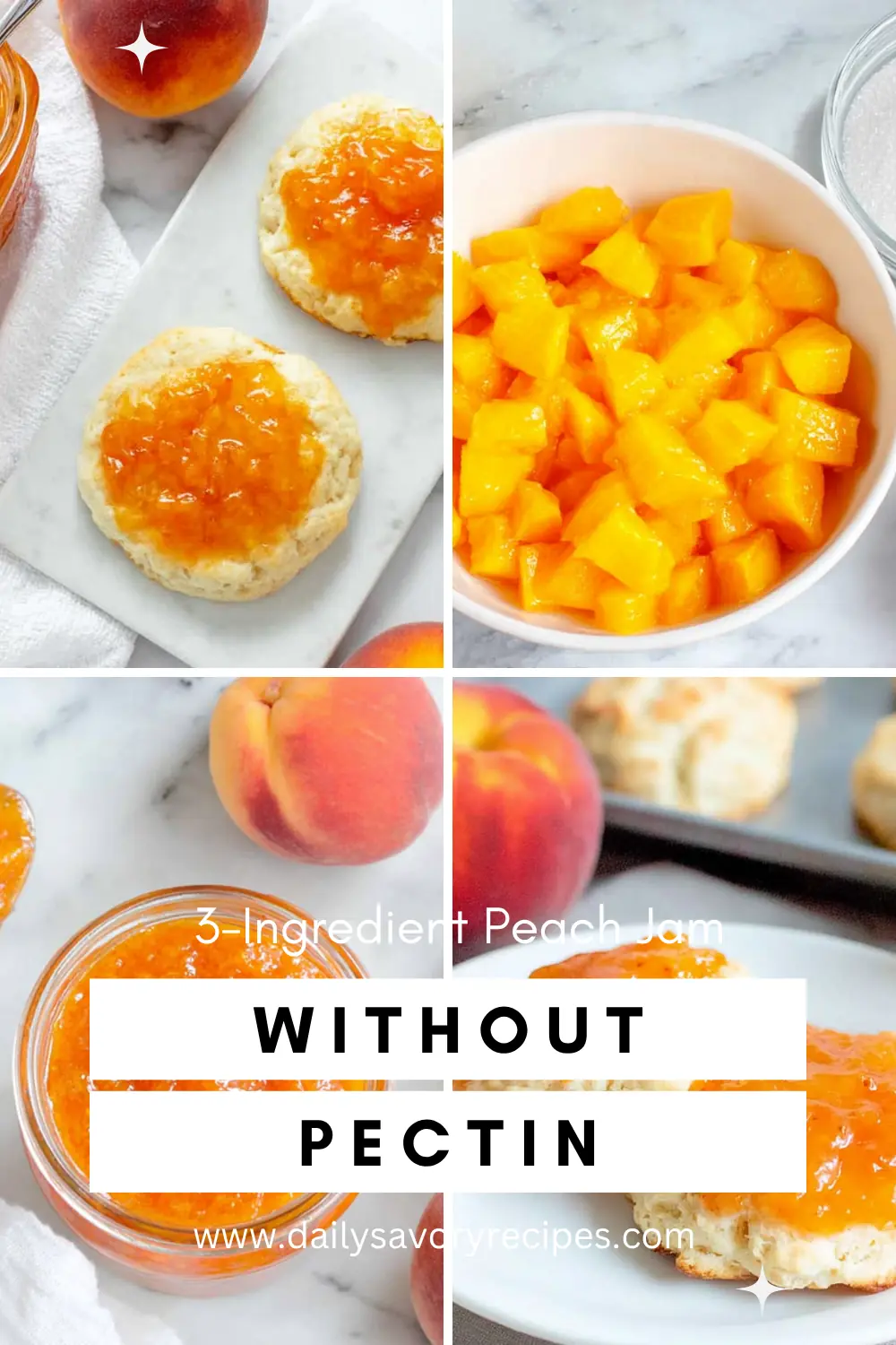 Peach Jam Without Pectin: A Simple Small-Batch Recipe 6 Peach Jam Without Pectin recipe served with biscuits and fresh peaches