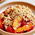 Chef Taha Ayad's Recipe Peach Raspberry Cobbler with Golden Oat Crumble