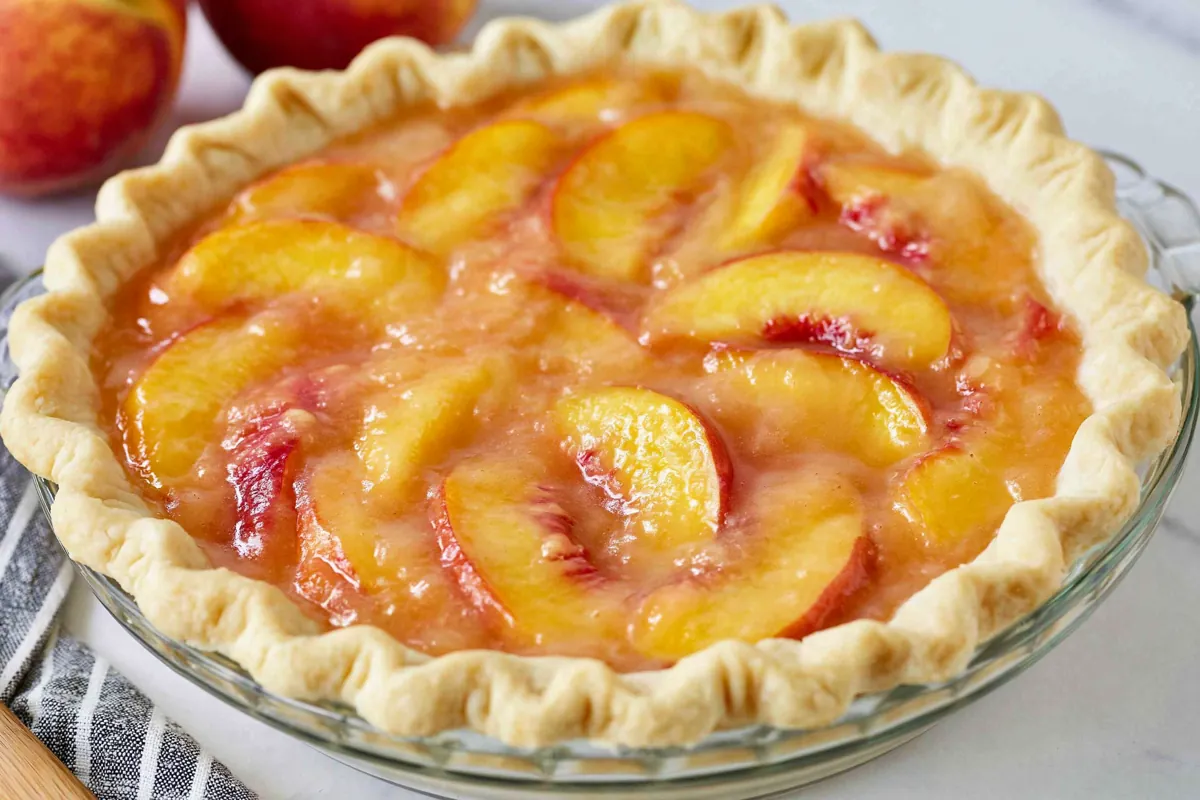 Simple Fresh Peach Pie with a Chilled Peach Glaze