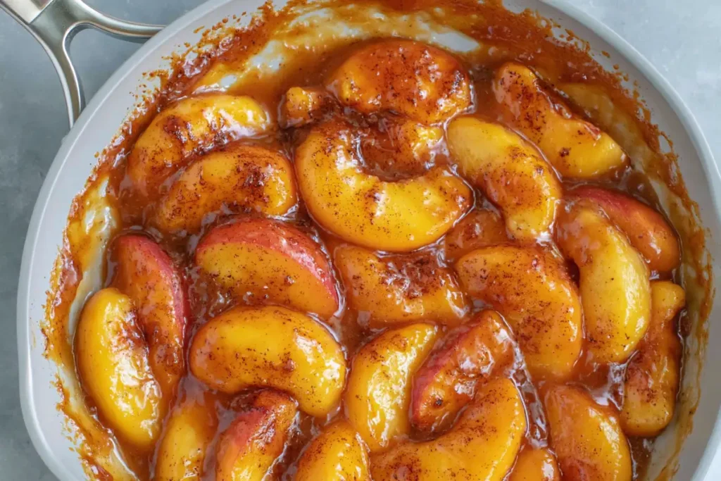 Small Batch Peach Cobbler for Two with Buttery Crumble Topping 12 Small Batch Peach Cobbler peach filling cooked with brown sugar cinnamon and vanilla