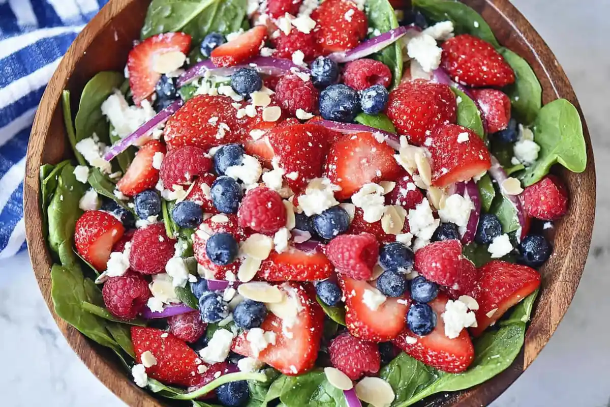 Chef Taha Ayad's Recipe Spinach Berry Salad with Sweet Poppyseed Dressing