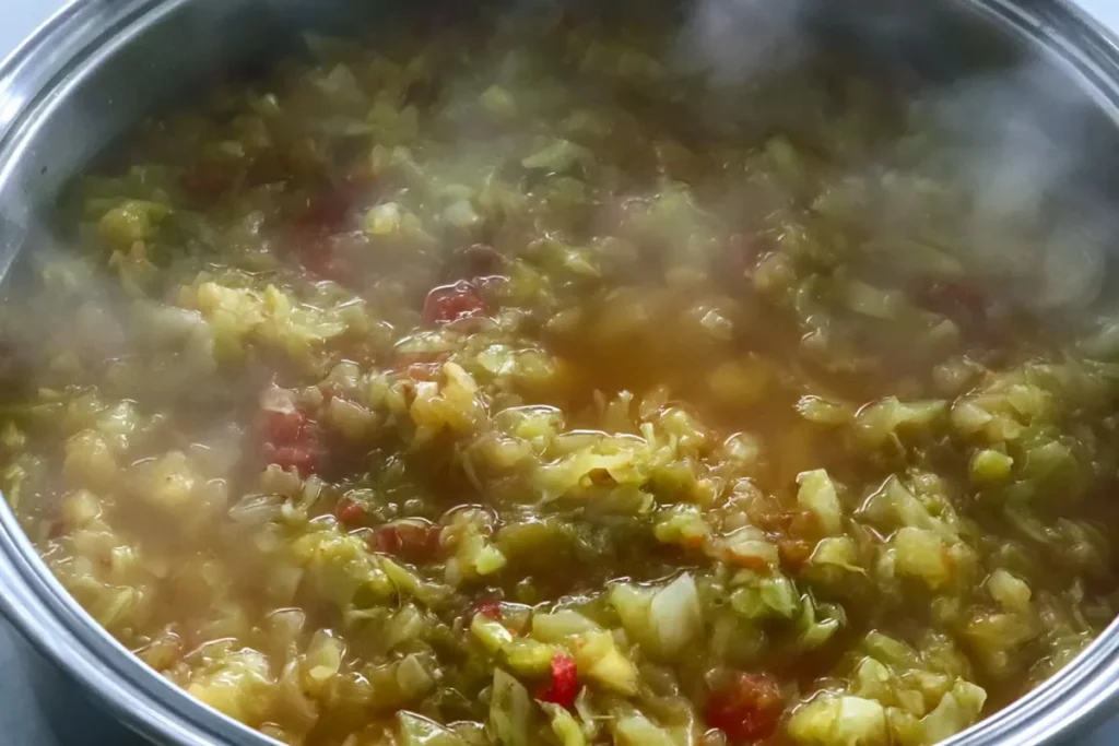 Cooked Homemade Sweet Cucumber Relish Ready to Can