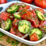 Cucumber Tomato Side Dish with Red Onion and Italian Dressing 25 Chef Taha Ayad's Recipe Cucumber Tomato Side Dish with Red Onion and Italian Dressing