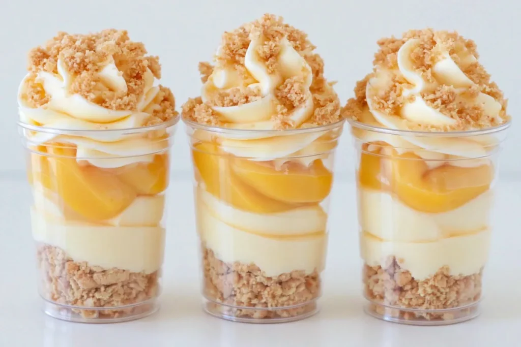 Lemon Curd Cheesecake cups with graham cracker crumbs and lemon curd ingredients