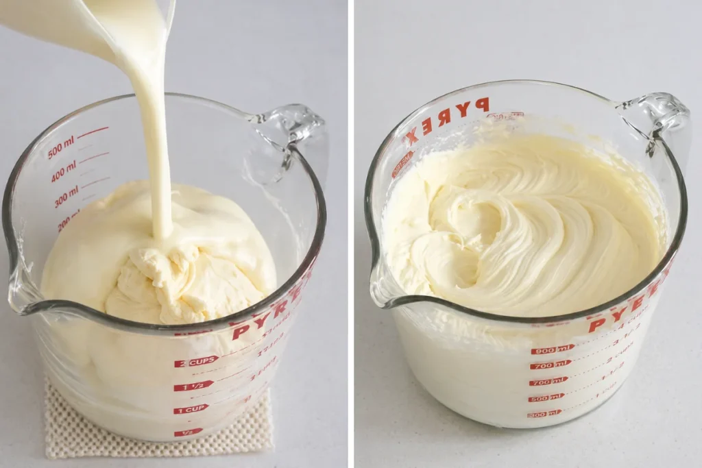 Thick smooth mousse texture for Lemon Curd Cheesecake cups