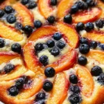 Peach and Blueberry Greek Yogurt Cake for Summer Baking 35 Chef Taha Ayad's Recipe Peach and Blueberry Greek Yogurt Cake with fresh peaches and blueberries