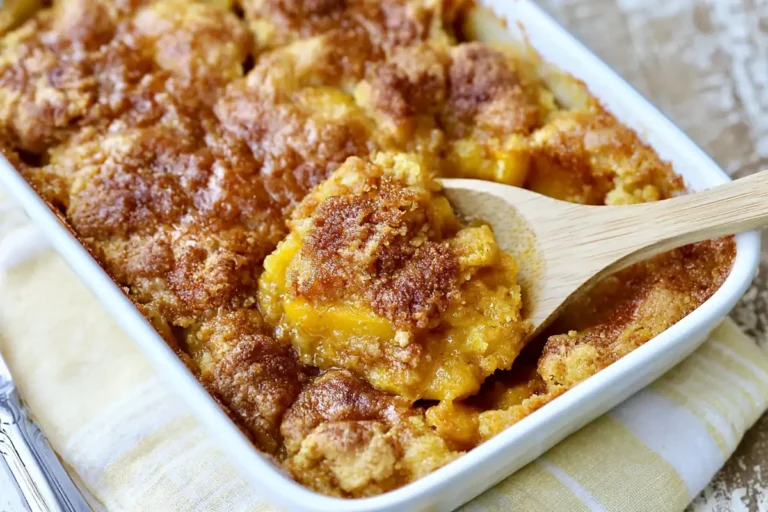 Peach Dump Cake with Cinnamon Brown Sugar Topping 42 Chef Taha Ayad's Recipe Peach Dump Cake