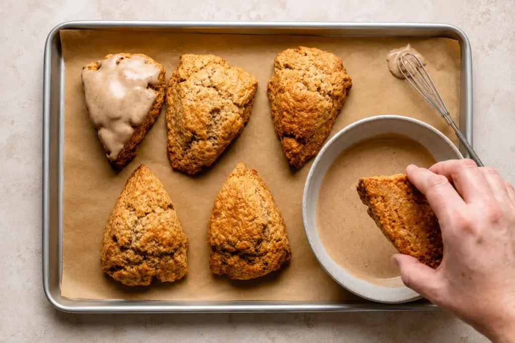 Homemade Chai Scones with a Thick Maple Chai Glaze 8 Homemade Chai Scones with a Double-Coated Maple Chai Glaze