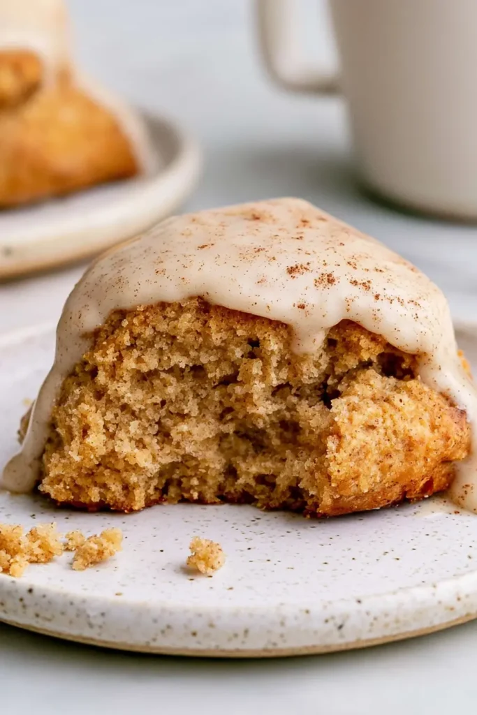 Homemade Chai Scones with a Thick Maple Chai Glaze 2 Homemade Chai Scones with Tender Spiced Crumb and Maple Chai Glaze