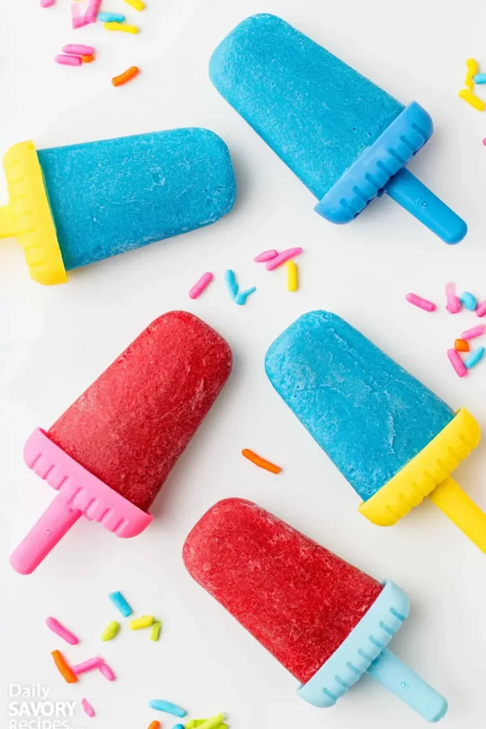 Easy Jell-O Popsicles That Hold Their Shape Longer 3 Nearly finished red Jell-O Popsicle showing its drip-resistant gelatin texture