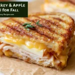 Chef Taha Ayad's Recipe Turkey Apple Cheddar Panini with roasted turkey, crisp apple, melted cheddar, and honey mustard