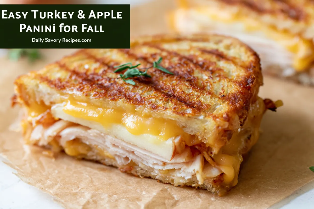 Chef Taha Ayad's Recipe Turkey Apple Cheddar Panini with roasted turkey, crisp apple, melted cheddar, and honey mustard